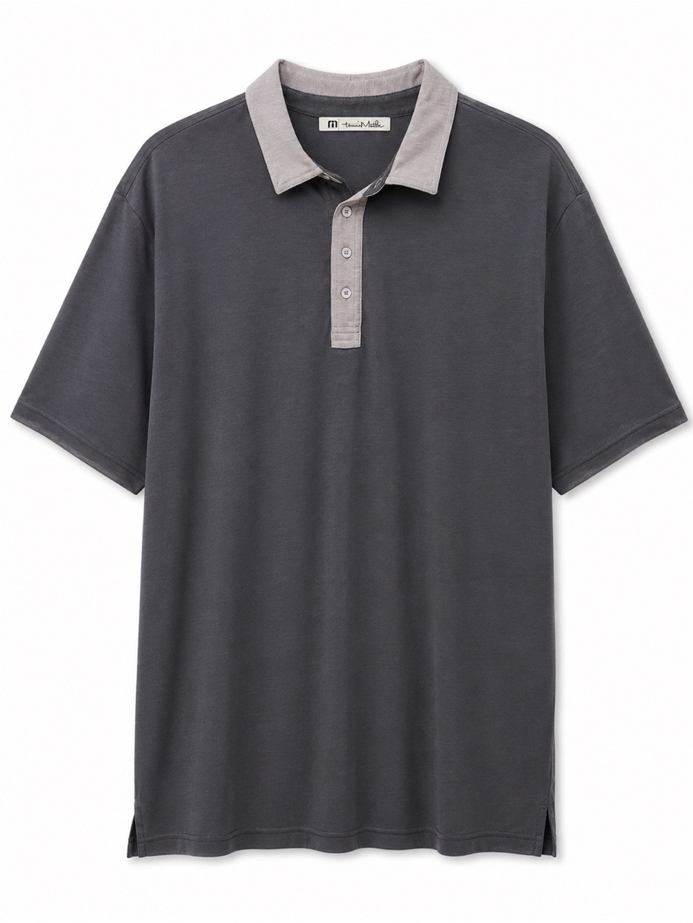 TravisMathew Performance Polo Shirt XL Gray Contrast Collar Golf Casual